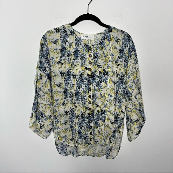 Apiece Apart Silk Blend Button Front Top 4 - Picture 2 of 6